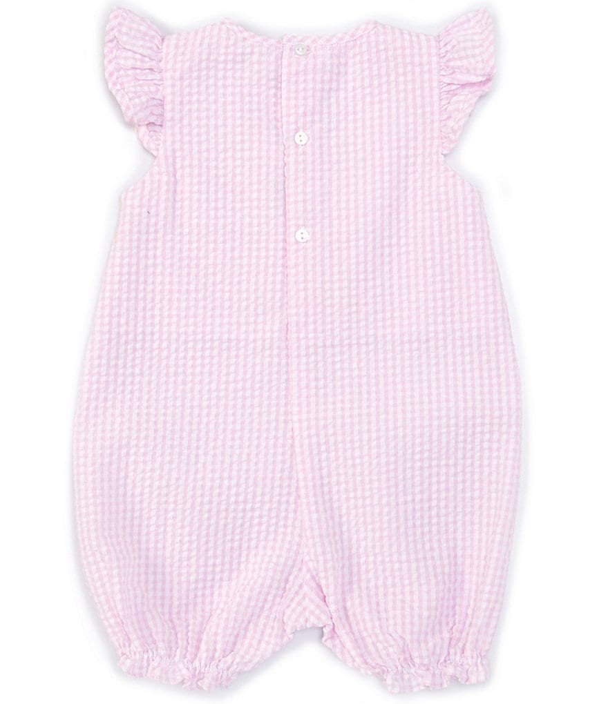 Petit Ami Baby Girls 3-24 Months Flutter-Sleeve Lamb-Applique Bubble Romper