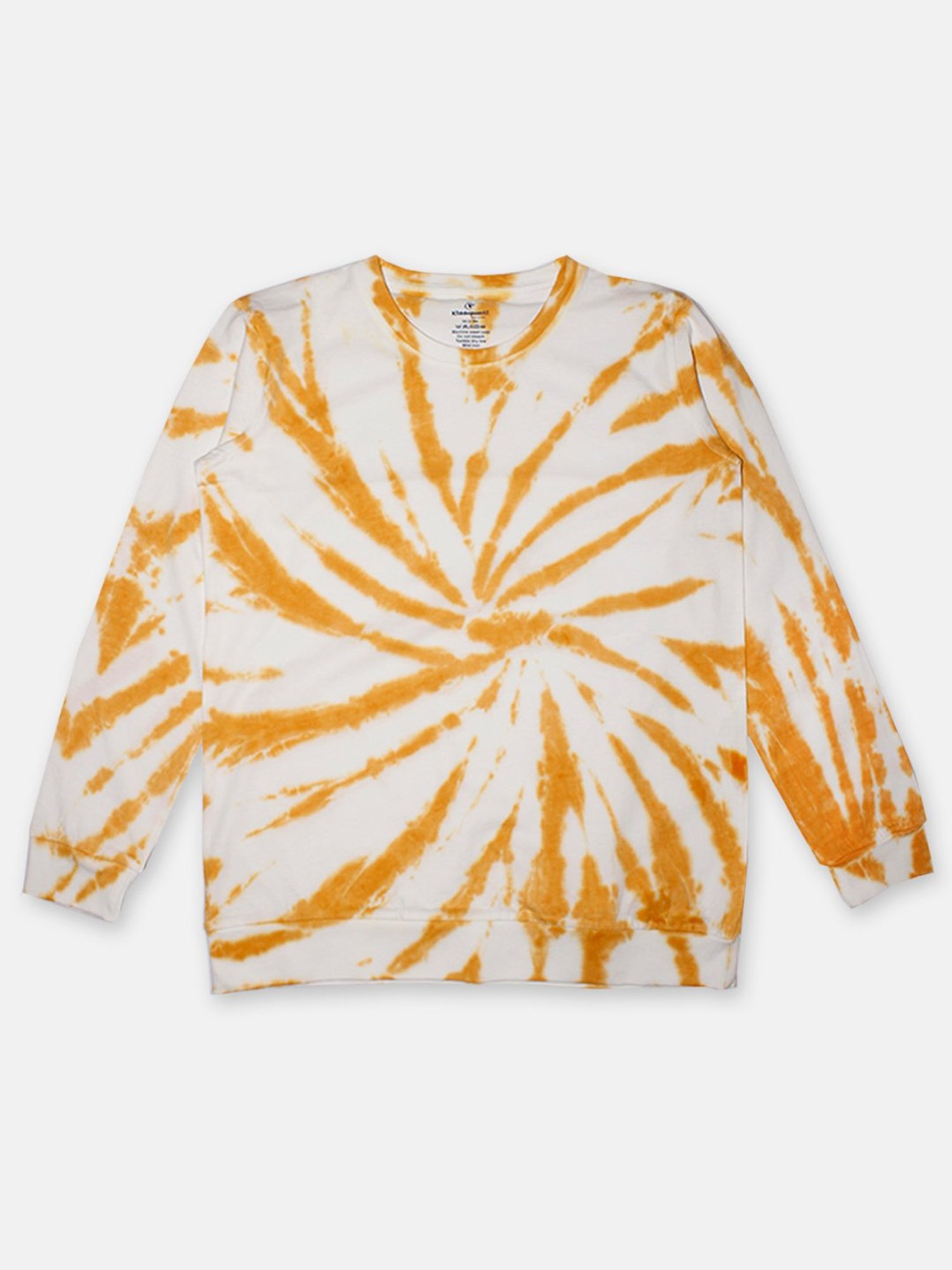 Kiddopanti Kids Mustard Tie Dye Full Sleeves T-Shirt