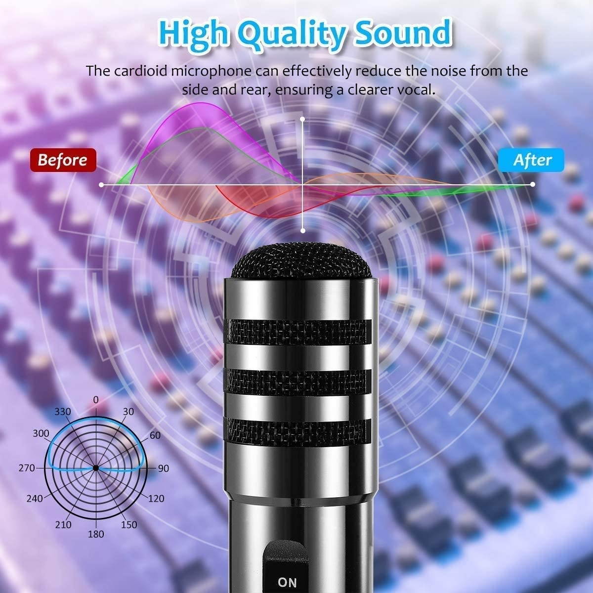 Recording Microphone, 3.5mm Condenser Microphone Plug and Play, PC Microphone with Filter Suitable for Podcasting, Voice Recording, Skype, YouTube, Games, Laptop, Computer, Phone