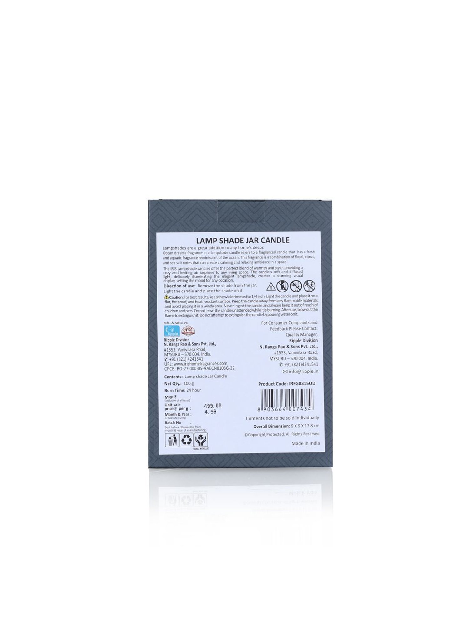 IRIS Blue Ocean Dream Lamp Shade Scented Candles