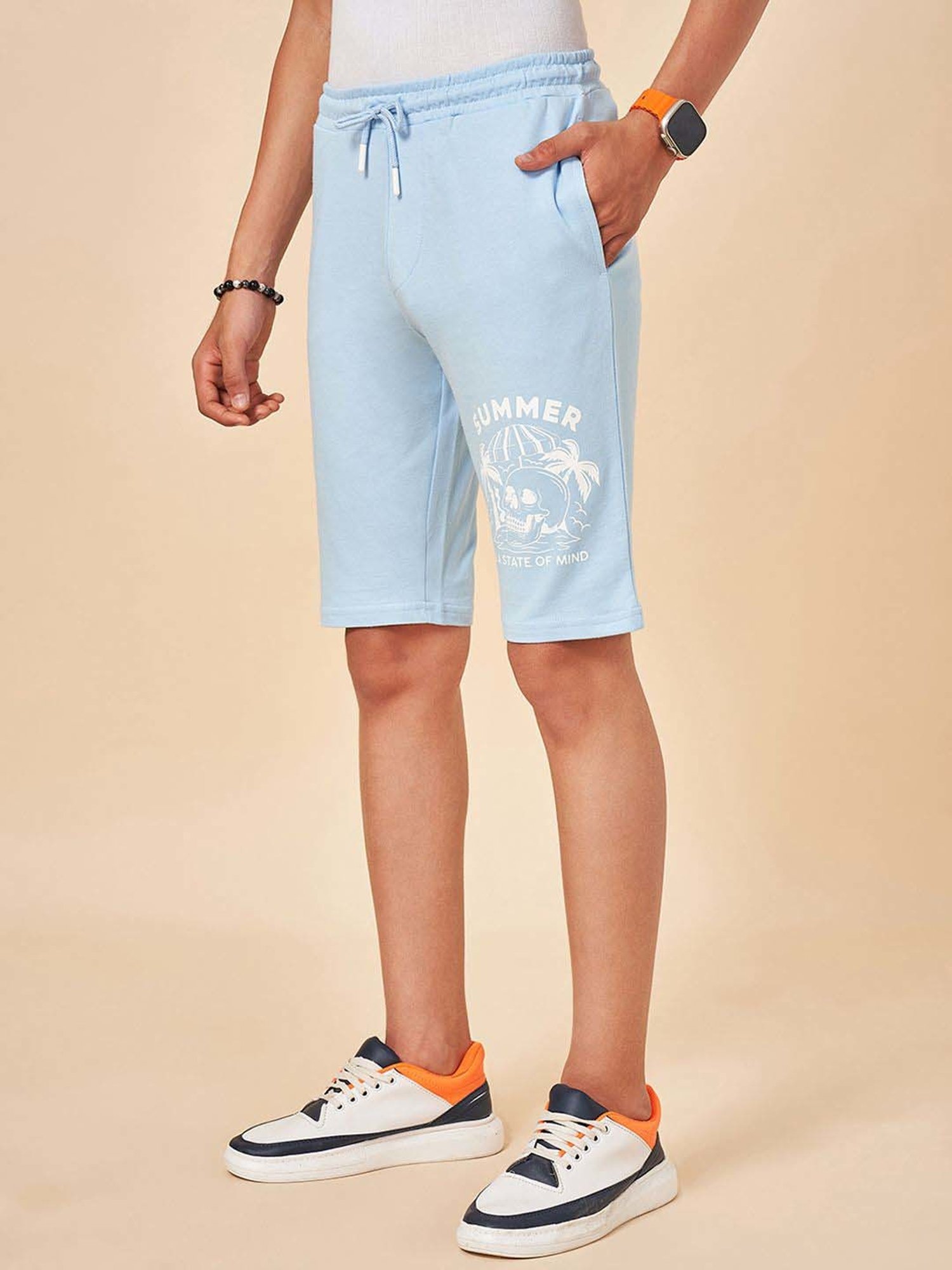 Coolsters by Pantaloons Kids Clear Sky Cotton Graphic Shorts