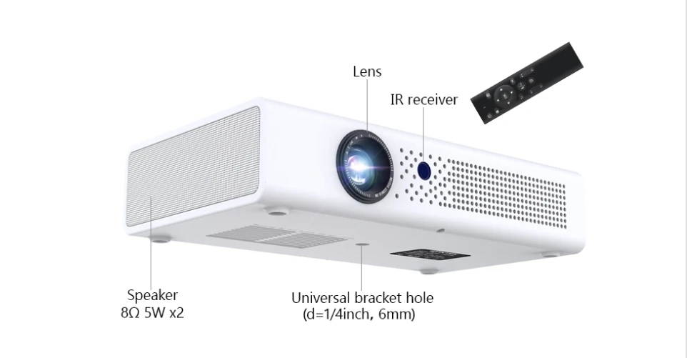 TOUMEI V6 4K HD Projector 4000Lumens Home Small Portable Full HD Wireless Intelligent 3D Home Theater Projector