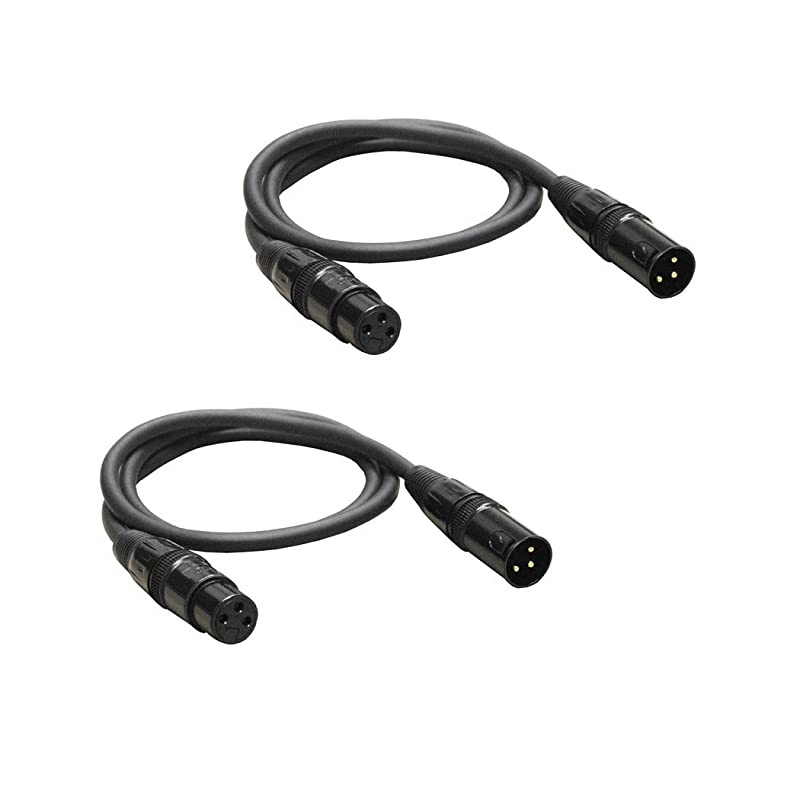 XLR Male to XLR Female Microphone Cable (3 Feet 2Pack)