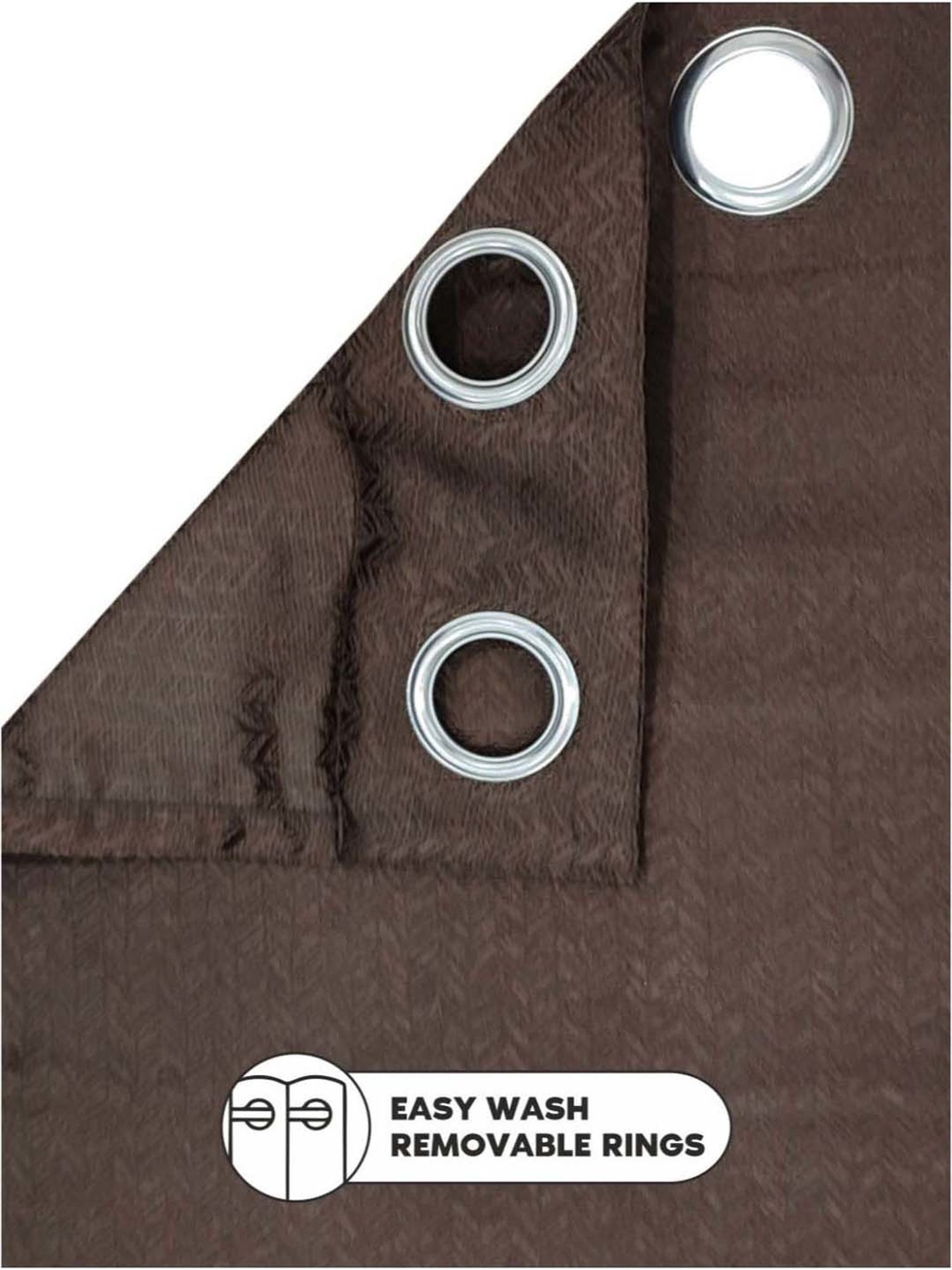 Bianca D`ROMANIO Brown Faux Silk 9 Ft. Long Door Curtain