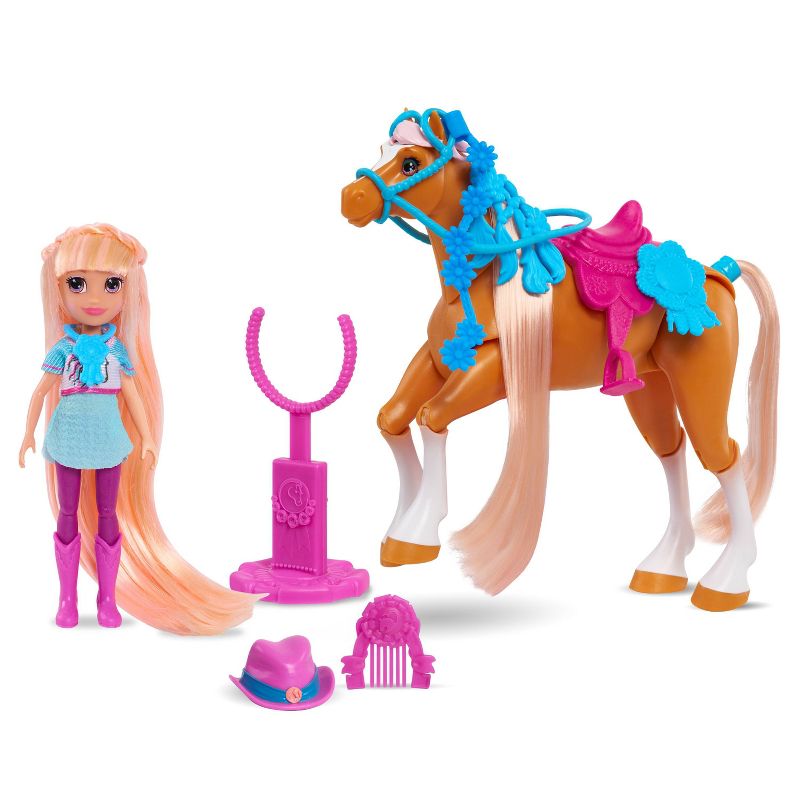 Winner's Stable Oakley & Rose Gold Doll & Horse Figure Set 11pc