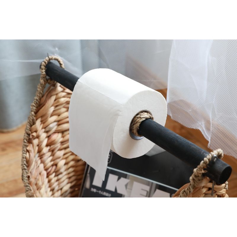Vintiquewise Rustic Toilet Paper Holder - Magazine Basket