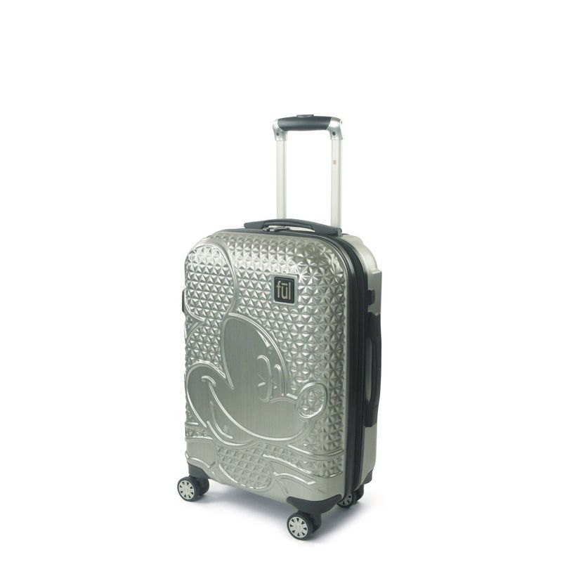 FUL Disney Mickey Mouse Textured 21" Carry On Hardside Rolling Suitcase - Silver