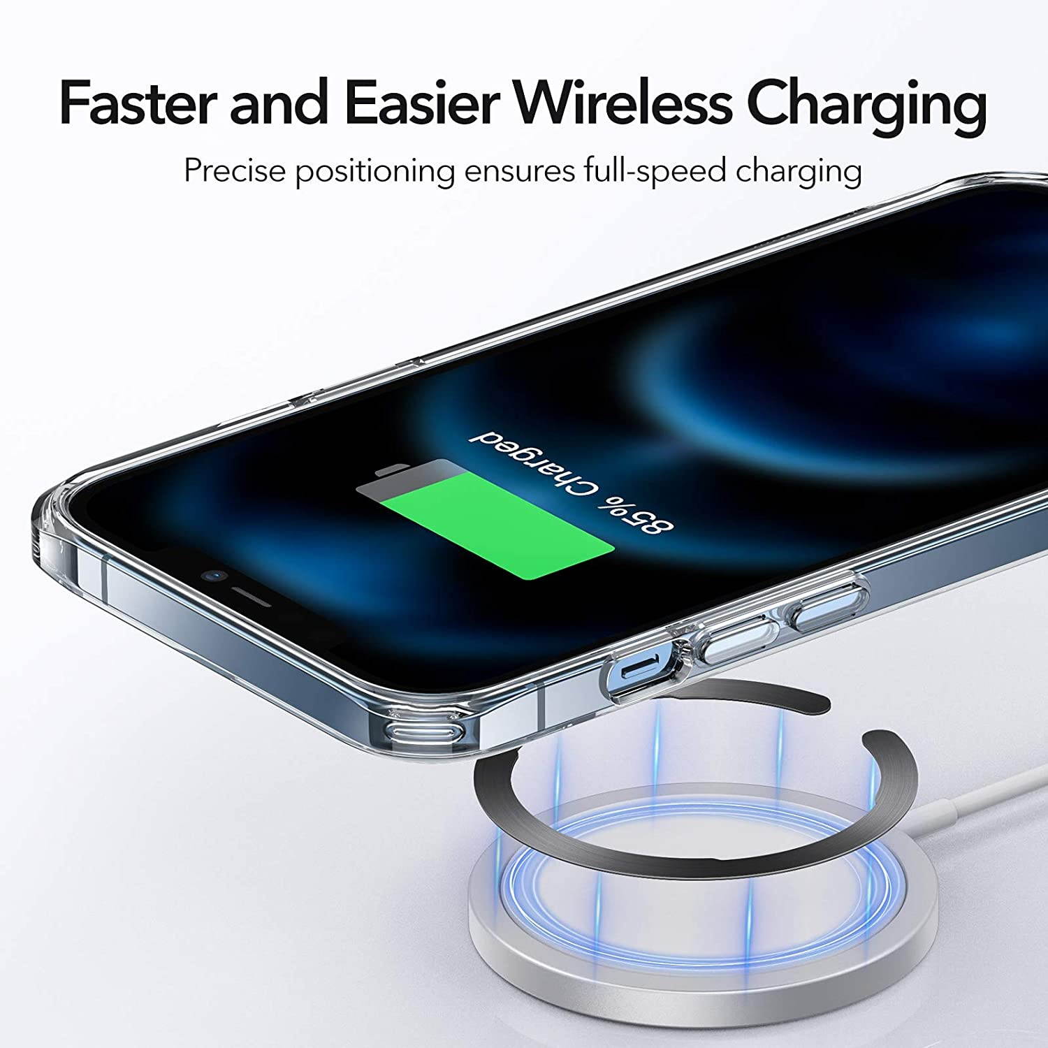 ESR HaloLock Universal Ring, Magnetic Wireless Charging Conversion Kit, MagSafe Compatible Metal Ring, Compatible with iPhone 12/12 Pro/12 mini/12 Pro Max, Samsung Galaxy (1 Black, 1 Silver)