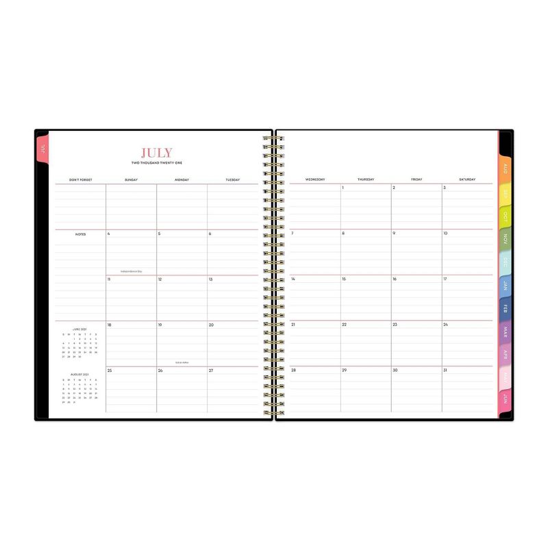 2021-22 Academic Plastic Planner 8.5" x 11" Weekly/Monthly Wirebound Black - The Home Edit