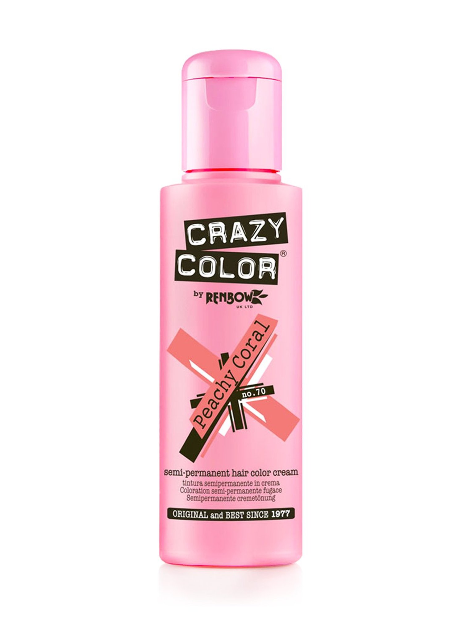 Crazy Color Semi-Permanent Hair Color Cream Peachy Coral 70 - 100 ml