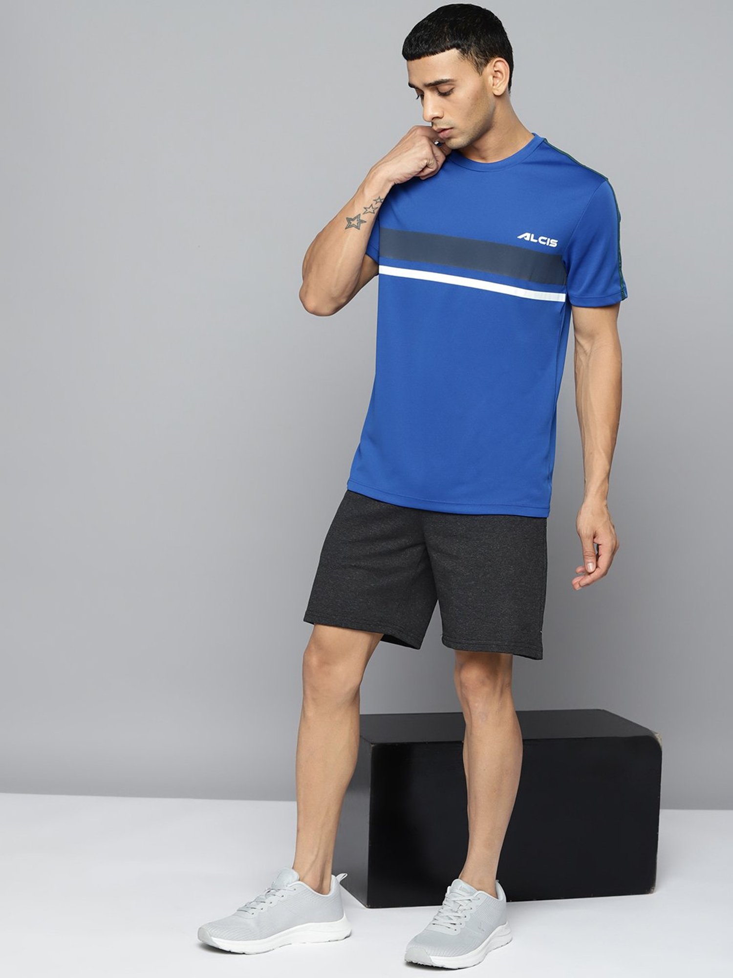 ALCIS Charcoal Slim Fit Sports Shorts