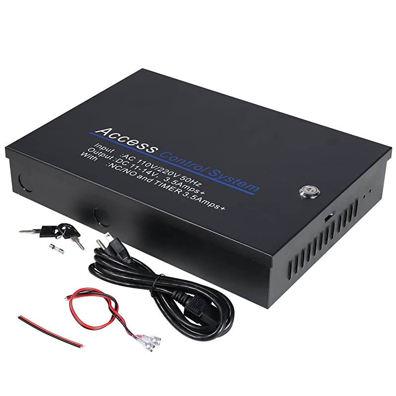 Input 110VAC Output 12VDC Metal Power Supply Box with Backup Battery Link for Door Access Control Board,Transformer with UL Recognized
