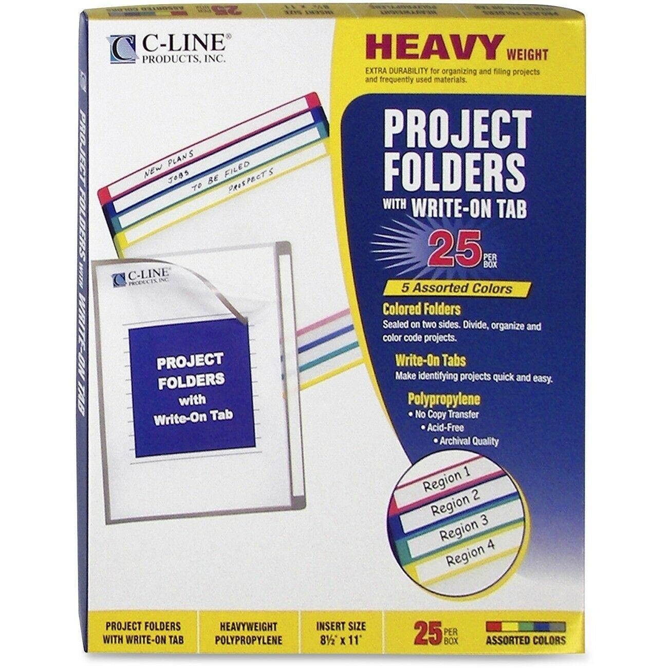 C-line Write-on Project Folder - Letter - 8.50" X 11" - 100 Sheet (cli62160)