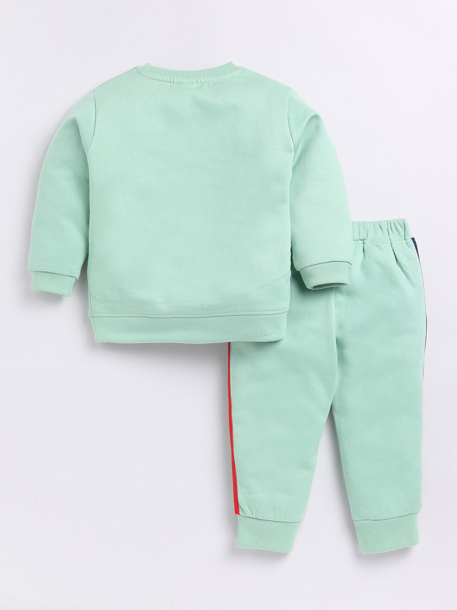 Dollar Kids Green Embroidered Full Sleeves T-Shirt with Joggers
