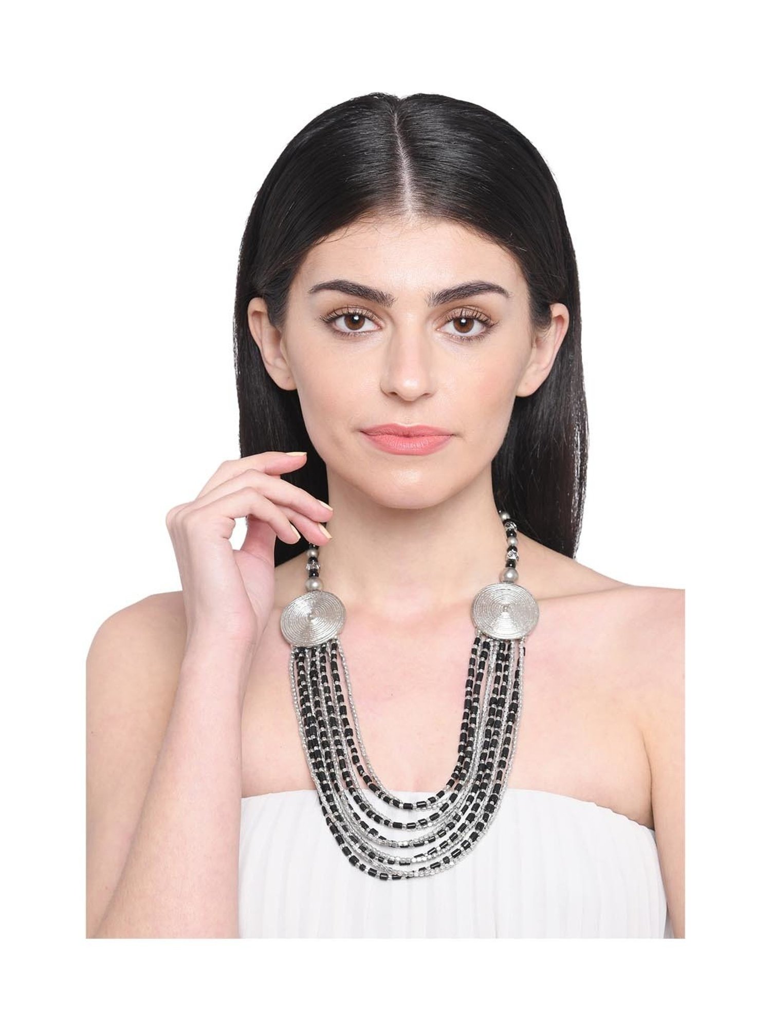 Imli Street Black & Silver Necklace