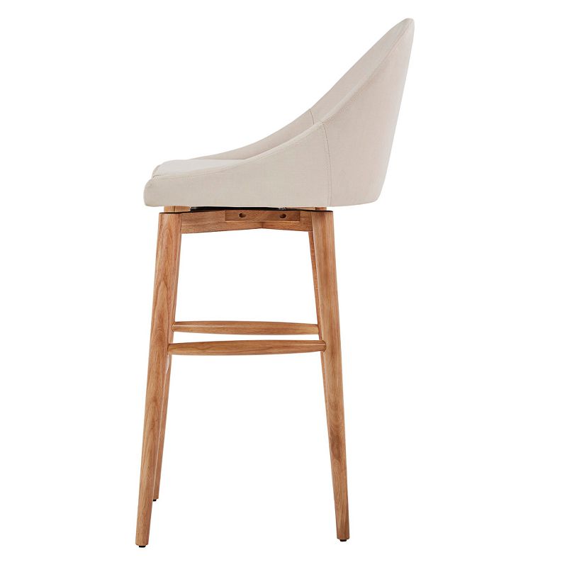 24" Set of 2 Conrad Natural Danish Modern Swivel Counter Height Barstools - Oatmeal - Inspire Q