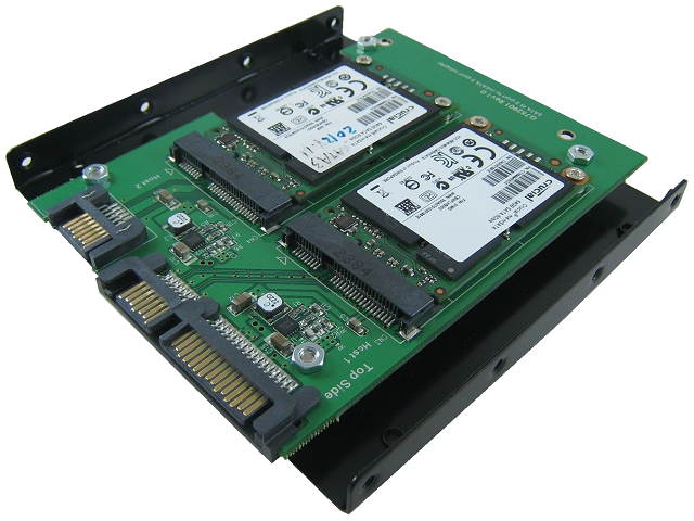 Innocard SATA III Dual ports to mSATA SSD x2 Adapter with 3.5" Frame Bracket