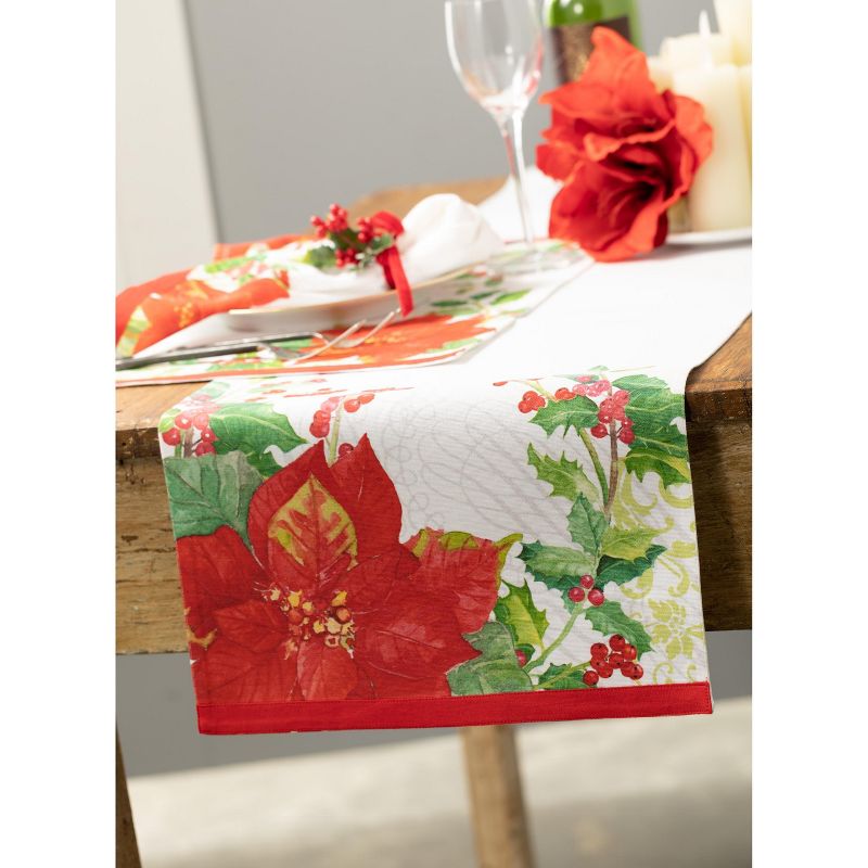 Sullivans Poinsettia Cotton Table Runner 70.5"L Multicolored