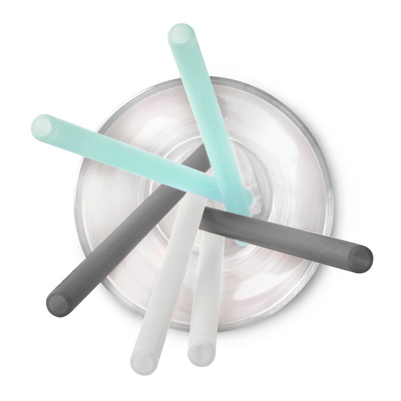 GoSili 6pk Standard Silicone Straws Mint/Gray