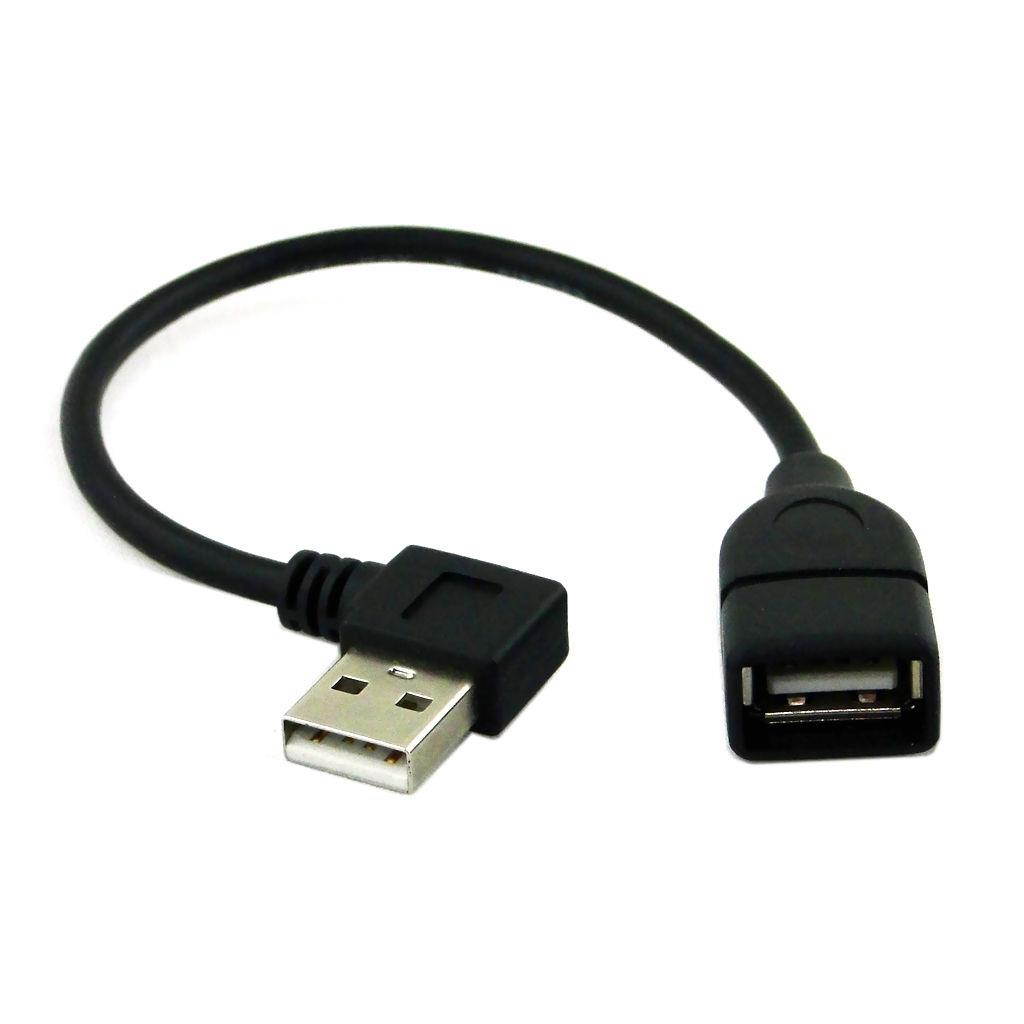 Right Angled 90 Degree USB 2.0 Male to Female Extension Data Cable 0.2m