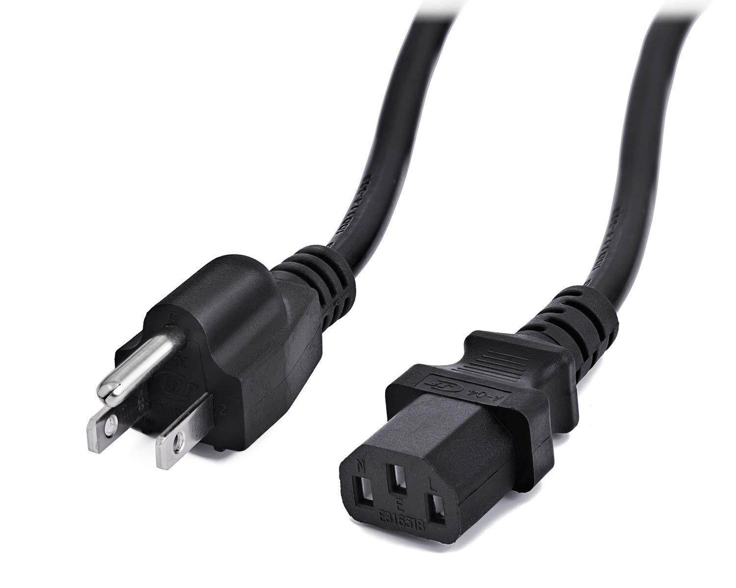 Aurum Cables UL Approved 3 Feet Universal Computer Monitor Power Cord, C13 Power Cable for Monitor, PC, Desktop, Printer, Scanner, 18 AWG NEMA 5-15P to IEC13-5 Pack