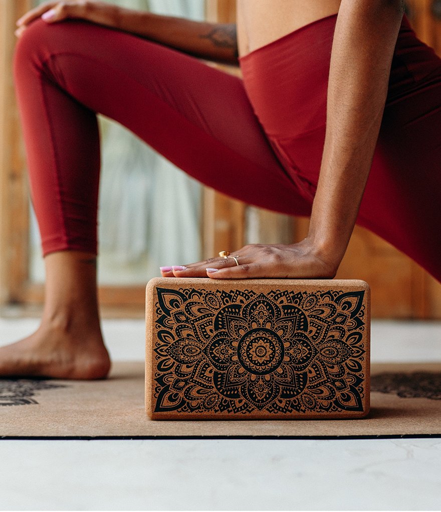 Yoga Design Lab Cork Mandala Black Yoga Block