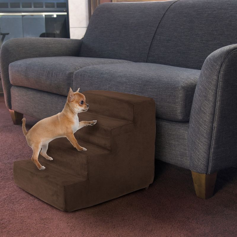 Pet Pal High Density Foam Stairs for Pets - Brown