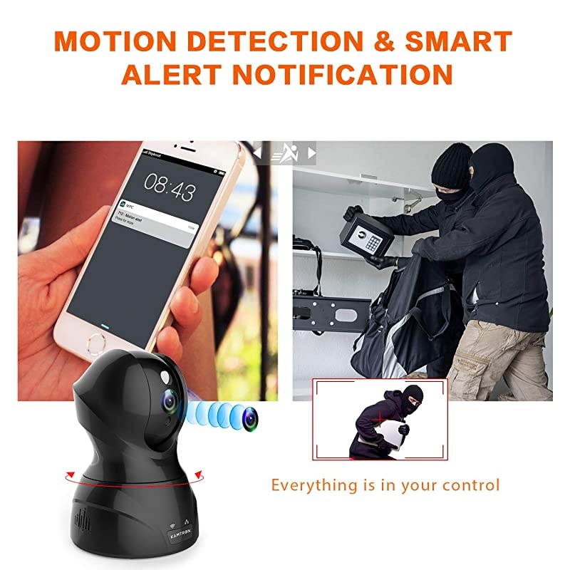 Security Camera 1080P WiFi Dog Pet Camera -  Wireless Indoor Pan/Tilt/Zoom Home Camera Baby Monitor IP Camera with Motion Detection Two-Way Audio, Night Vision - Cloud Storage