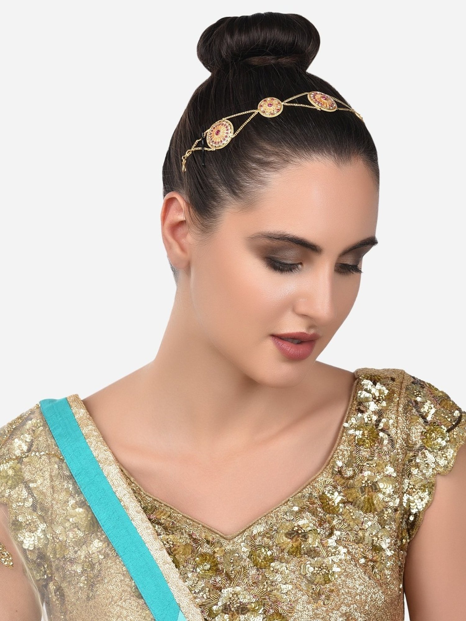 OOMPH White Pearls Wedding Hair Band