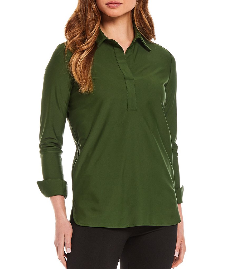 Jude Connally Hadley Roll-Tab Sleeve Point Collar Tunic