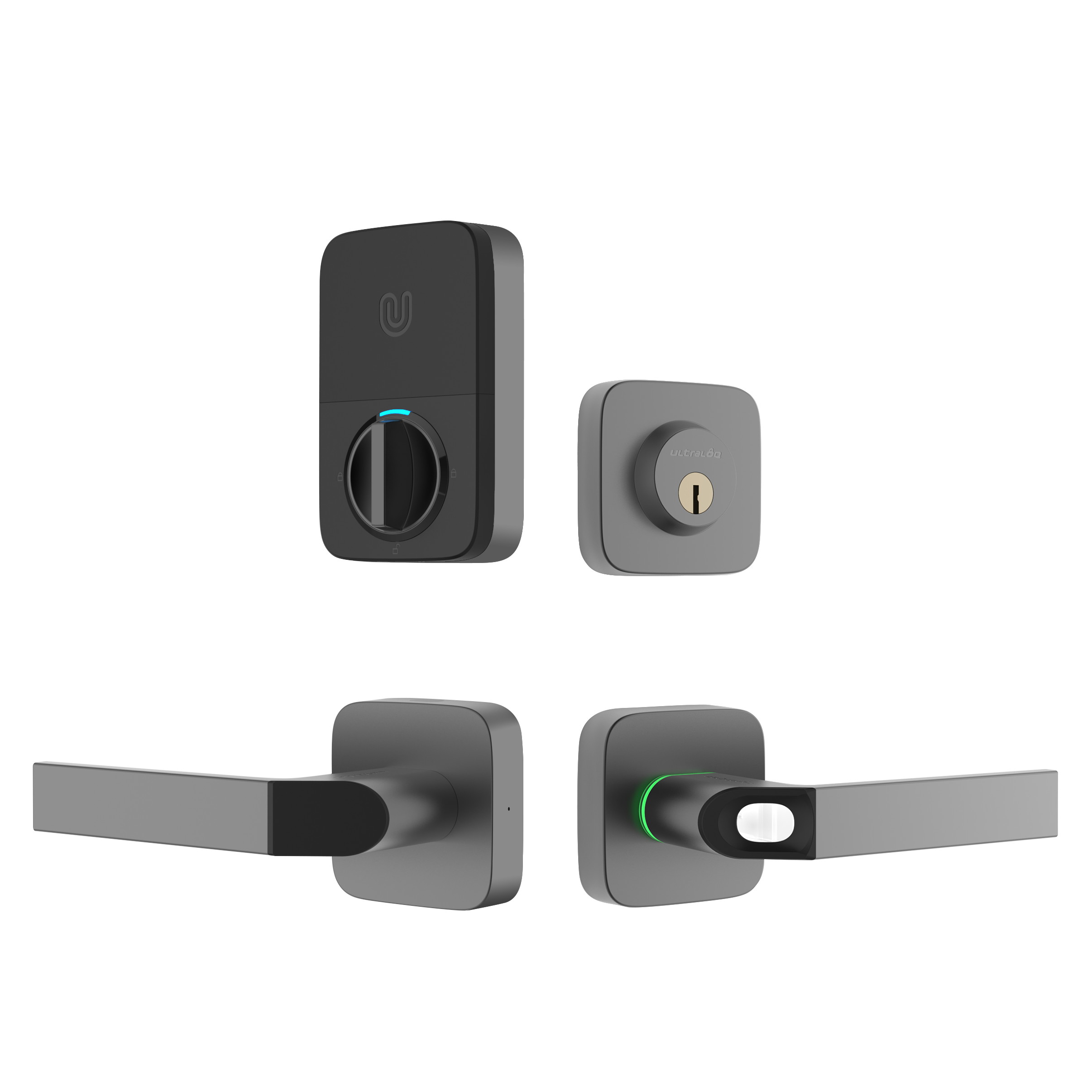 Ultraloq Combo Bluetooth Enabled Fingerprint & Key Fob Two-Point Smart Lock with WiFi Bridge