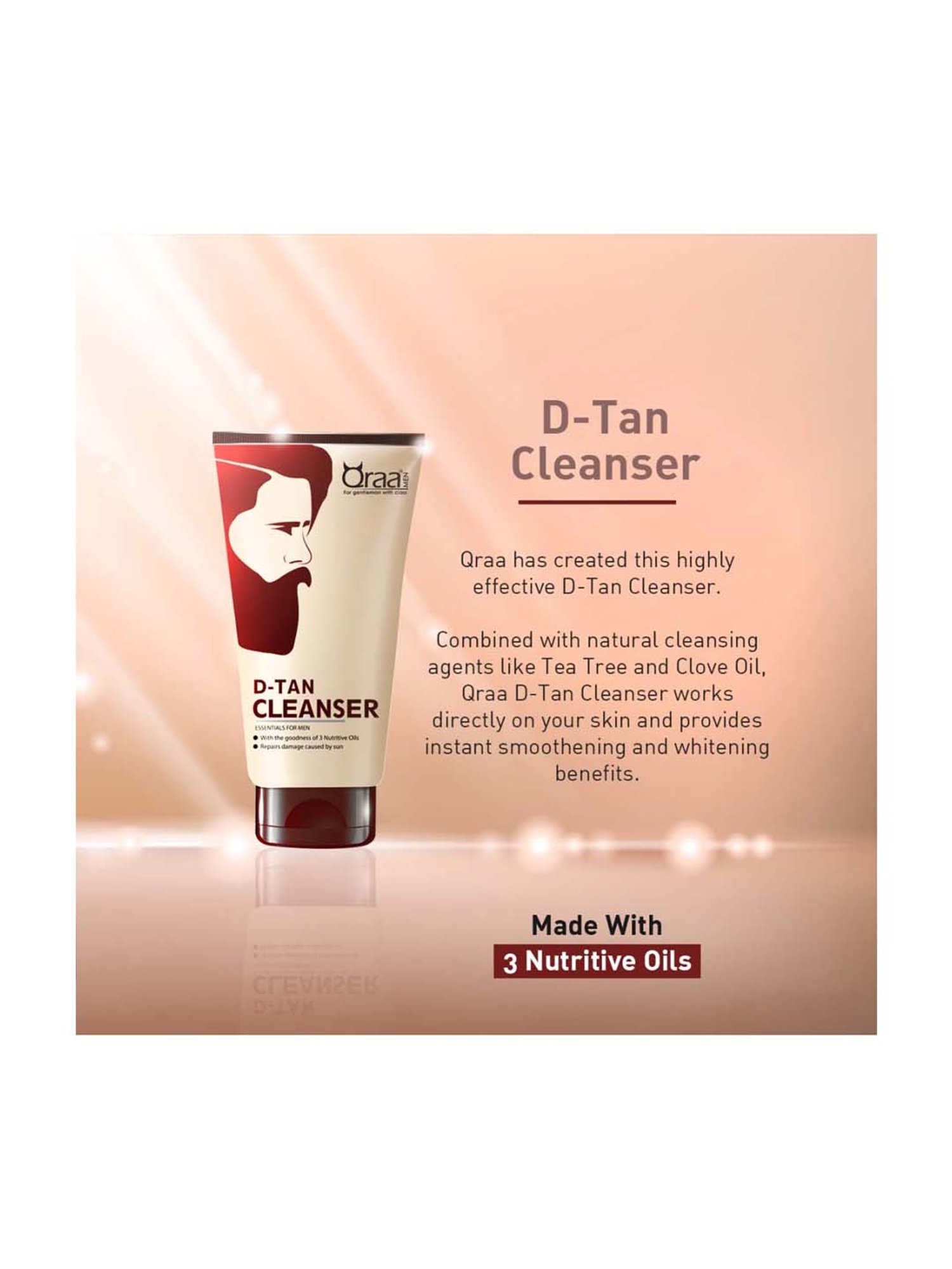 Qraa Men De-Tan Cleanser - 100 gm