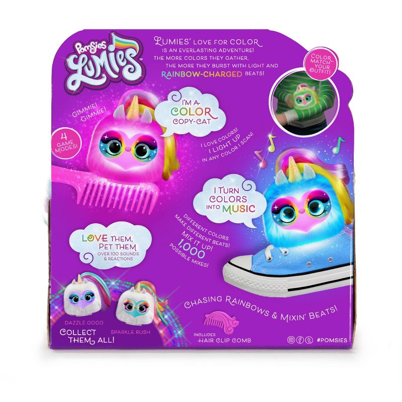 Pomsies Lumies - Rainbow Charged Interactive Pet - Pixie Pop