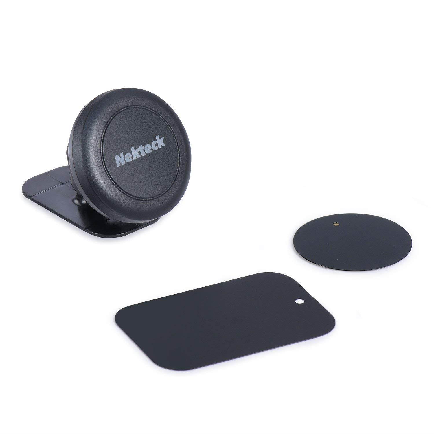 Car Mount, Nekteck Universal Stick on Dashboard Magnetic Car Mount Holder for iPhone 7 6 6S Plus 5S 5C 5 SE, Samsung Galaxy S6/S7 Edge Plus S5 Note 5 4 3, LG G5, Nexus 6P 5X More, Black