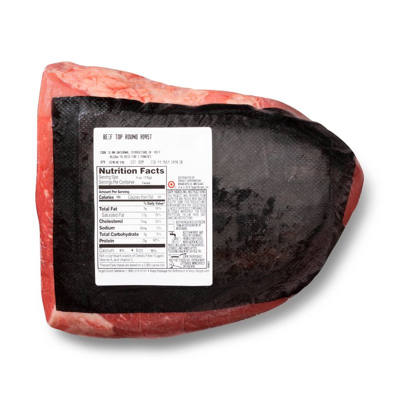 USDA Choice Angus Beef Top Round Roast - 2.44-4.06 lbs - price per lb - Good & Gather™