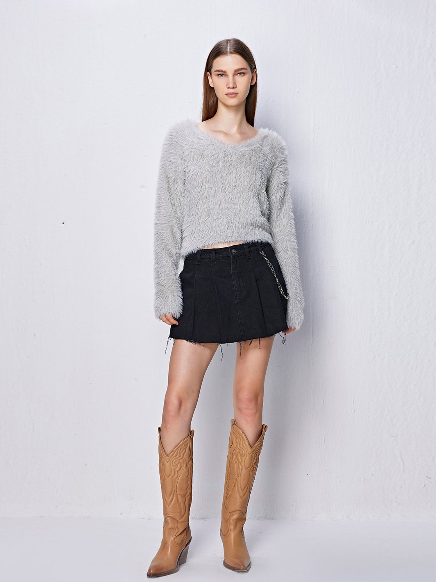 Cover Story Silver Regular Fit Sweater