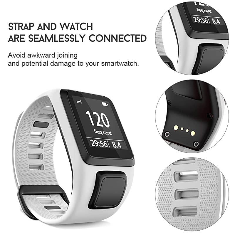 Compatible with Spark 3 Watch Bands Silicone Watch Straps Replacement for Runner 2 3Spark 3 Golfer 2Adventurer Smartwatches White