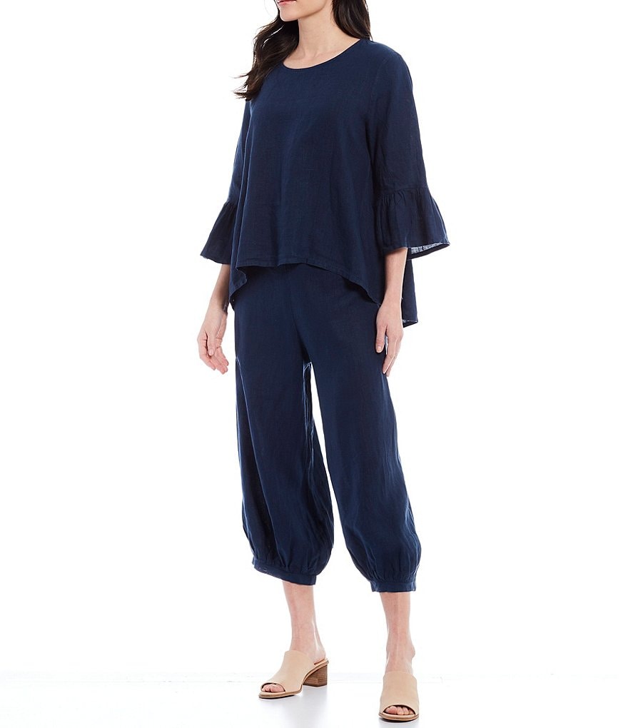 Bryn Walker Fran Linen Bell Sleeve Hi-Low Shirt