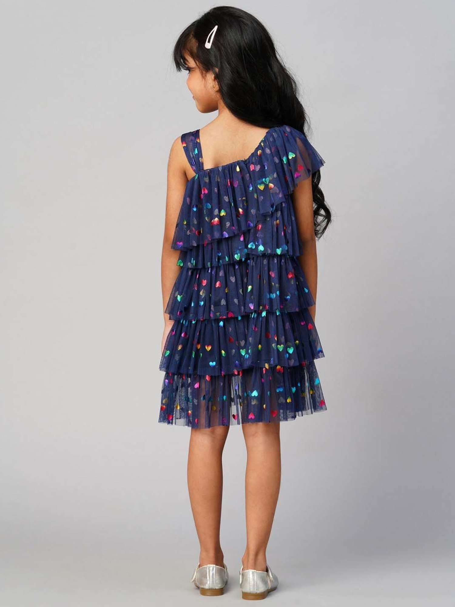 Lil Drama Kids Navy Printed Dress