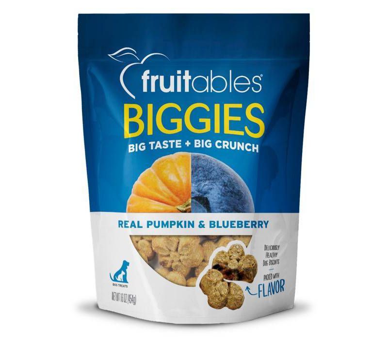 Fruitables Biggies Peanut Butter & Blueberry Crunchy Dog Treats - 16oz