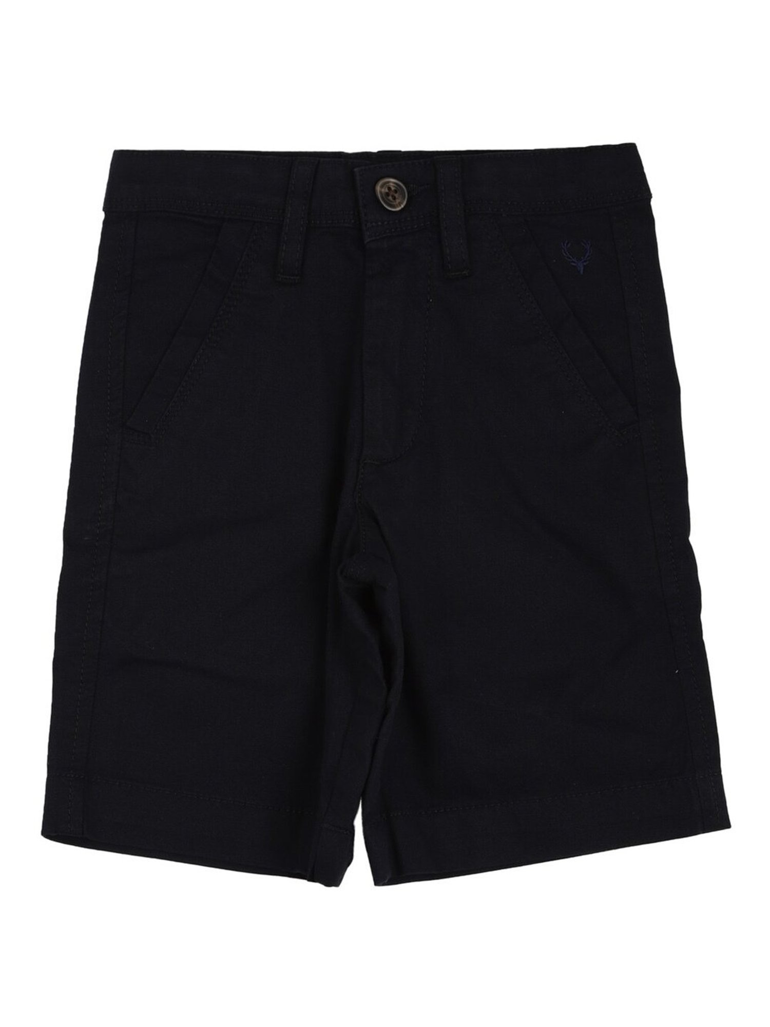 Allen Solly Junior Boys Black Solid Shorts