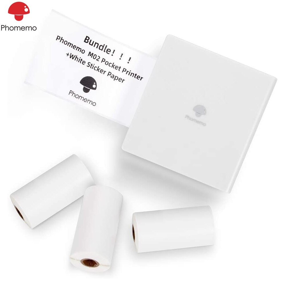 M02 Mini Photo Printer iphone Sticker Paper Printer for iOS + Android Handheld Pocket Bluetooth Portable Printer