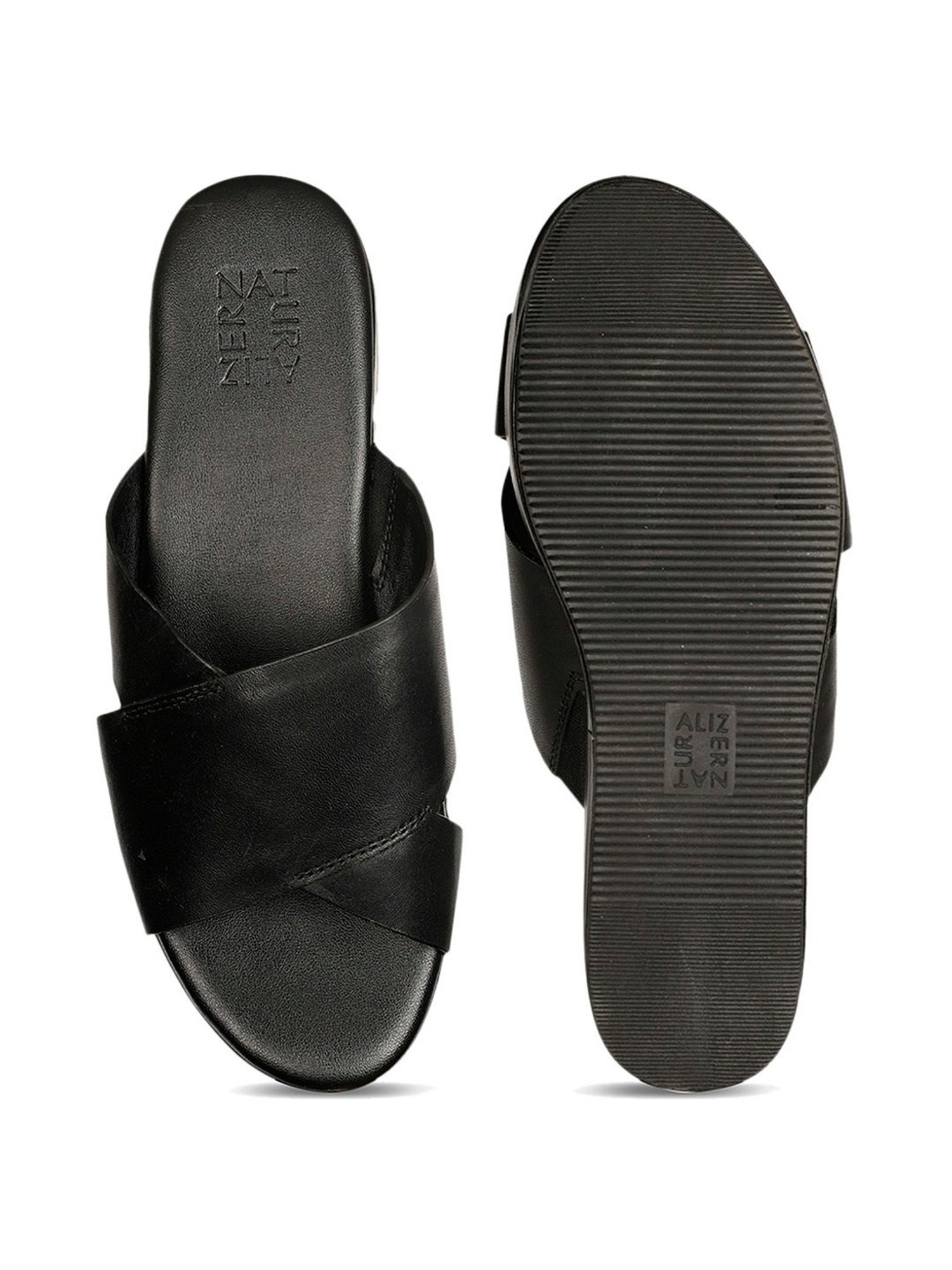 Naturalizer by Bata Women's KIARA Black Cross Strap Wedges