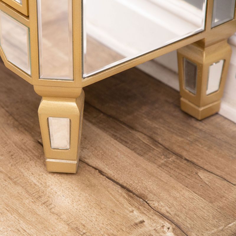 Knapp Mirrored Cabinet Nightstand Gold - Abbyson Living