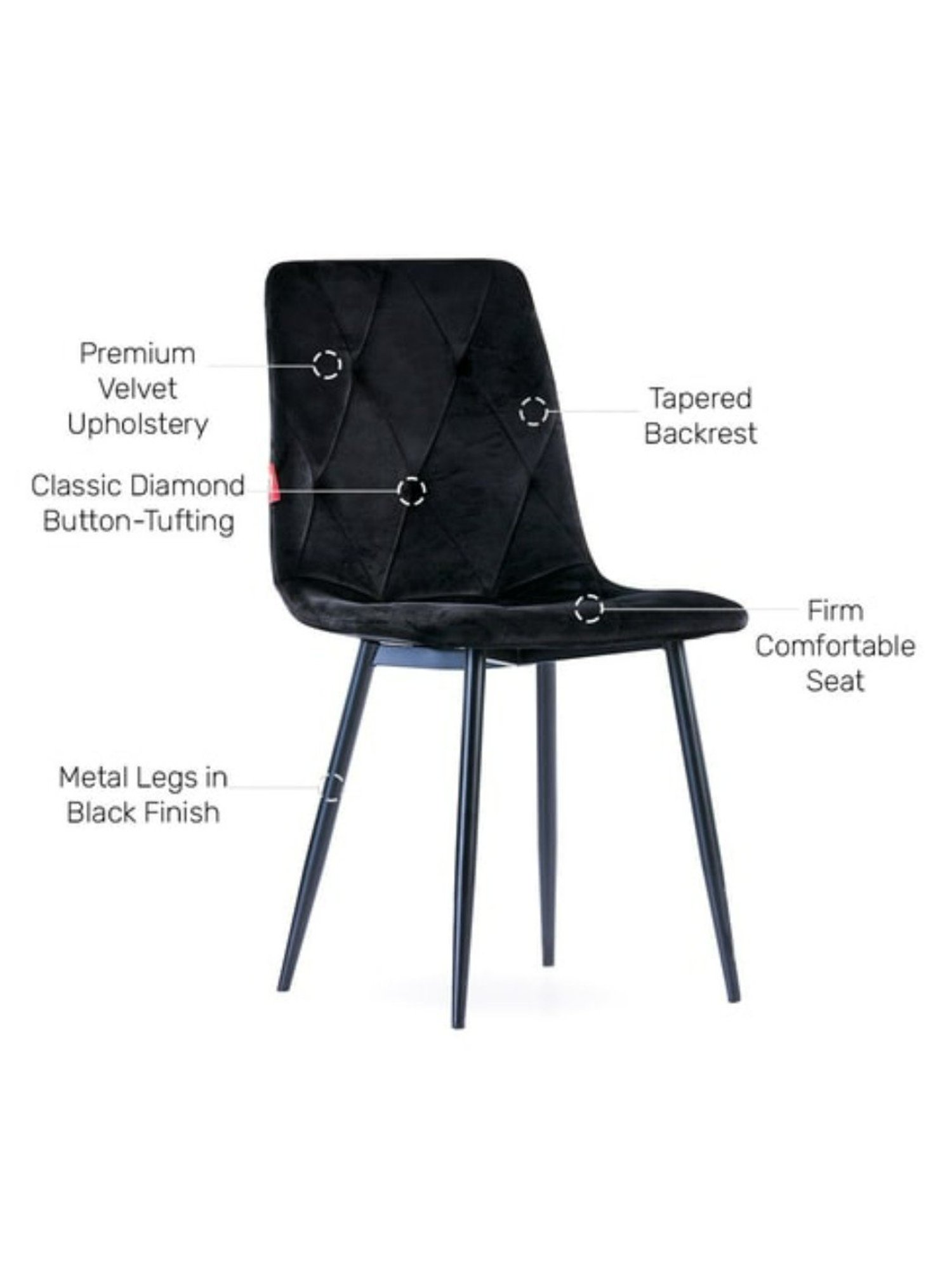 Durian Almora Black Fabric Dining Chair