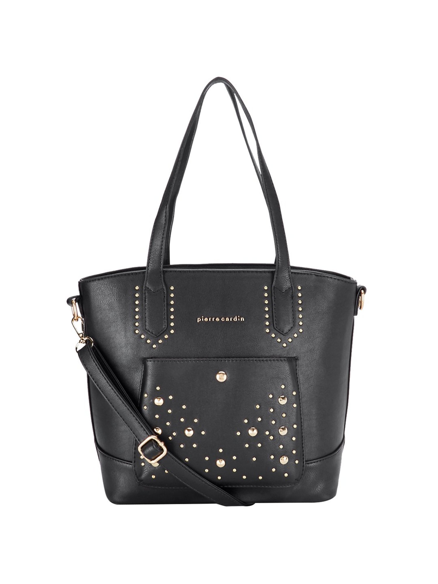 Pierre Cardin Black Embellished Medium Shoulder Handbag