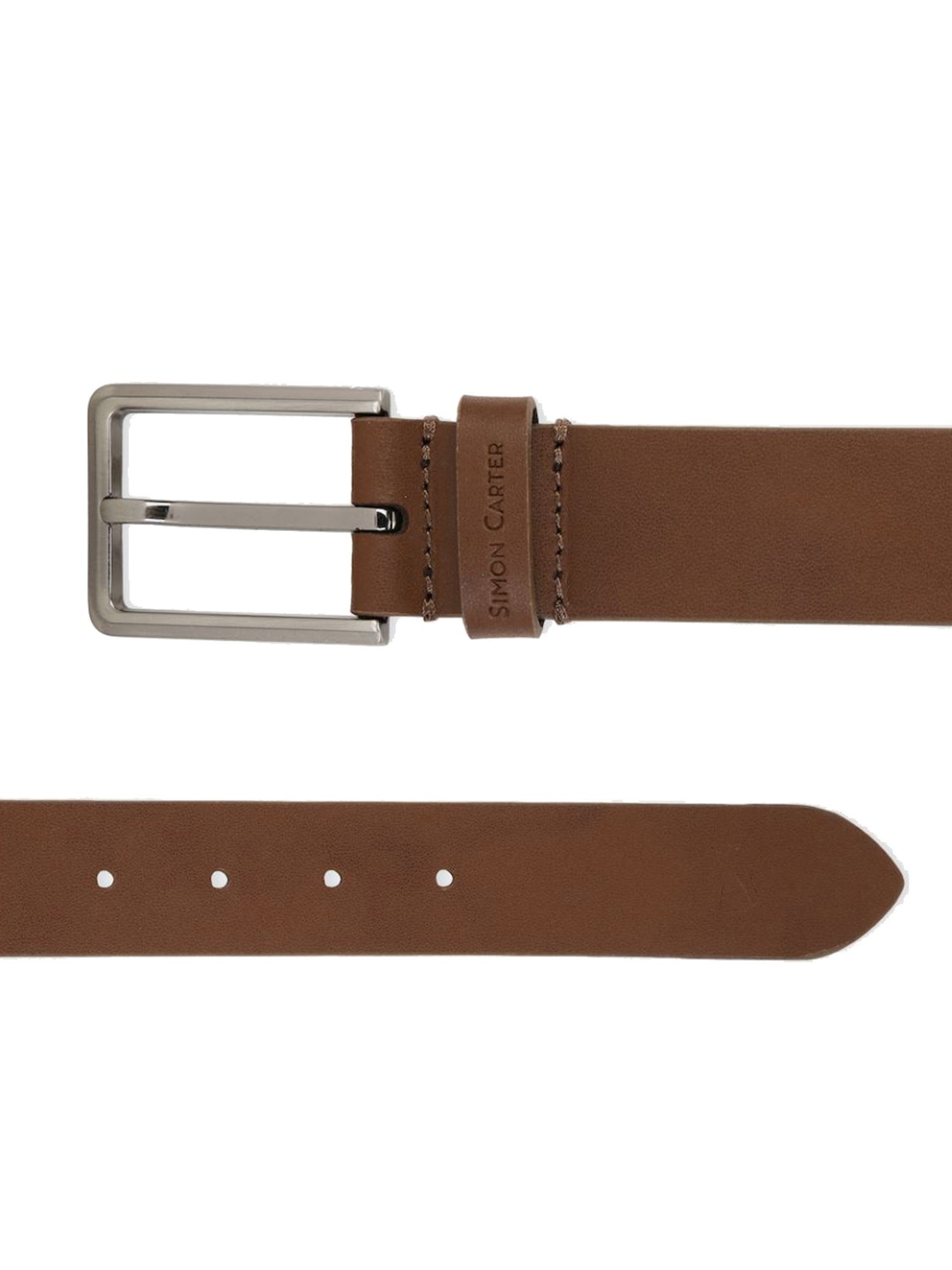 Simon Carter Brown Leather Waist Belt for Men