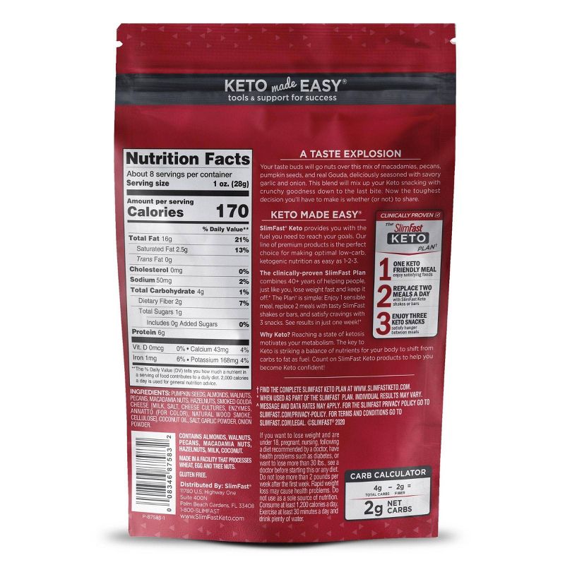 SlimFast Keto Fat Bomb Snack Mix - Gouda Garlic & Onion - 1ct