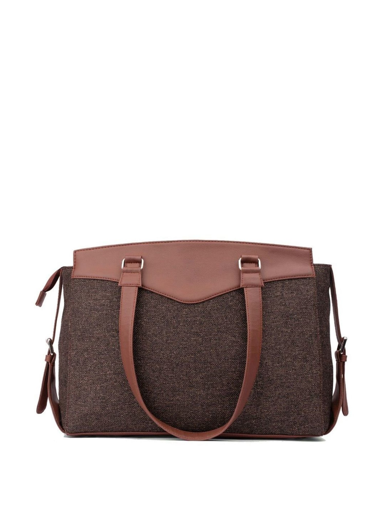 Zouk Bristel Brown Jute Solid Tote Handbag