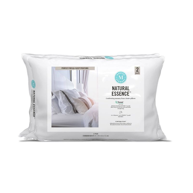 Standard/Queen 2pk Natural Essence Bed Pillow - Martha Stewart